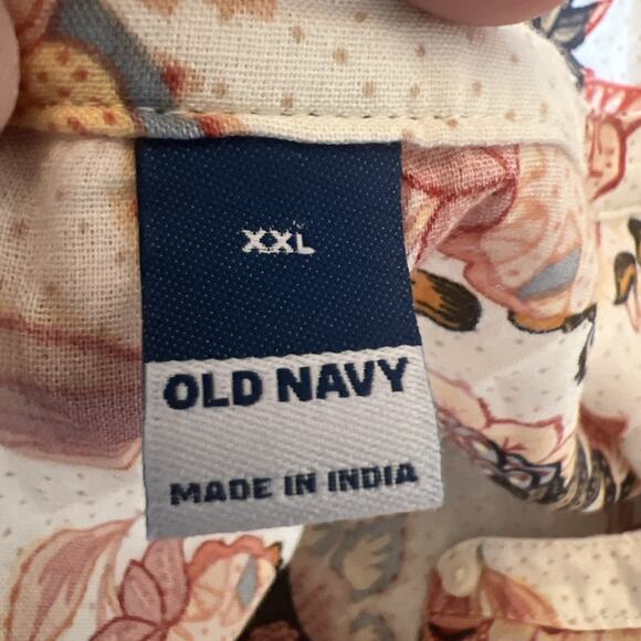 Old Navy Women’s XXL Button Up Poet Blouse Floral Top Boho Cottagecore - Picture 4 of 9